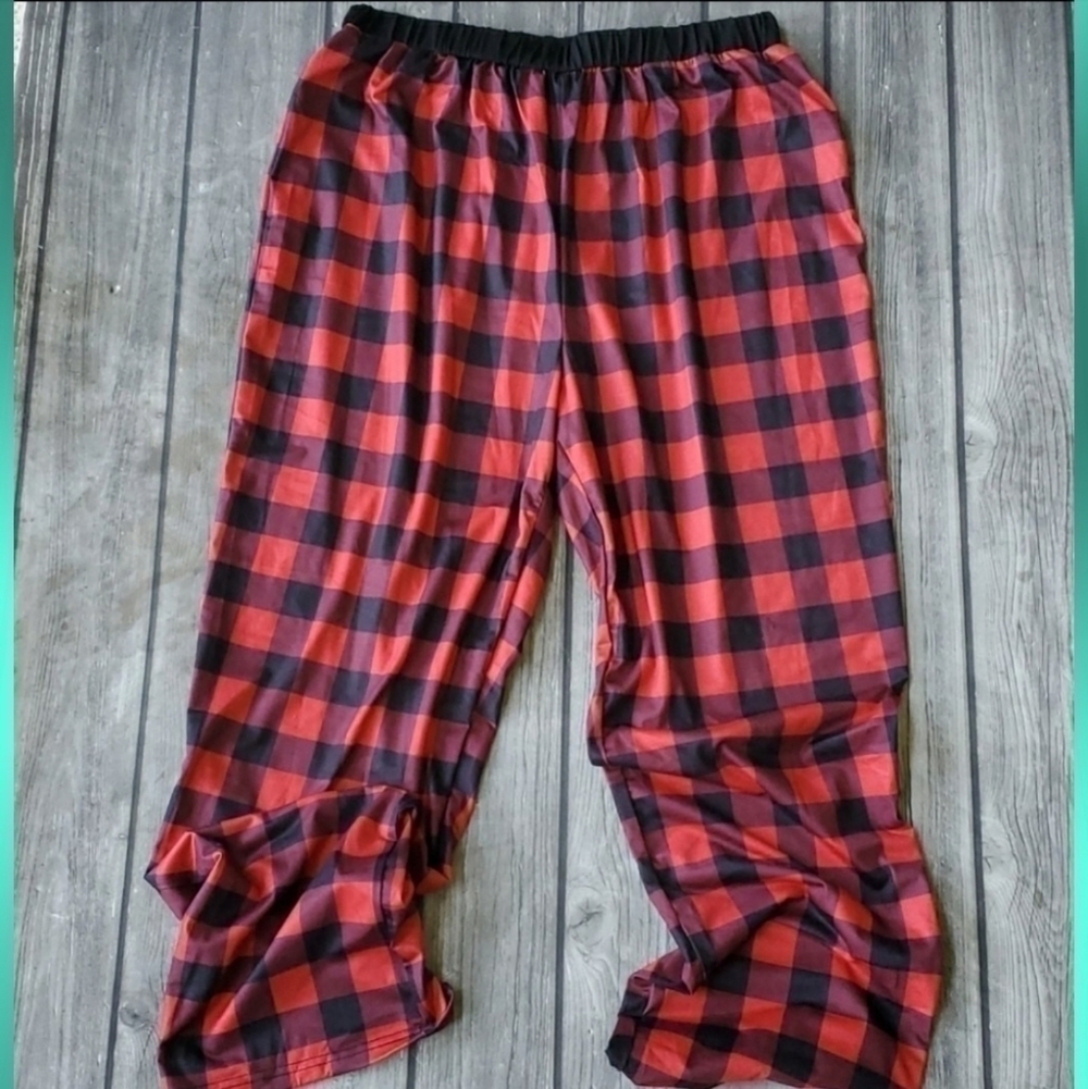 Unisex Christmas Pajama Pants Buffalo Plaid Sz XL
